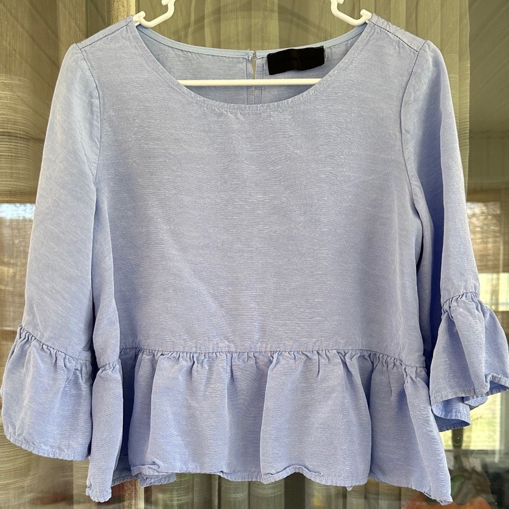 Blaque Label Blue Ruffle Sleeve Baby Doll Top